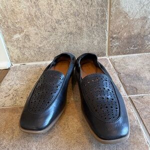 Clarks Black Perforated Loafers